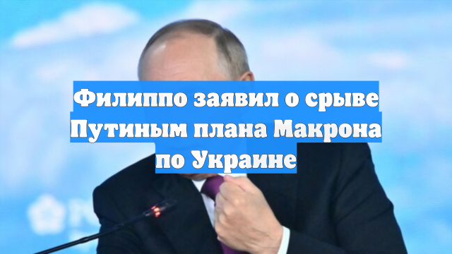 Филиппо заявил о срыве Путиным плана Макрона по Украине