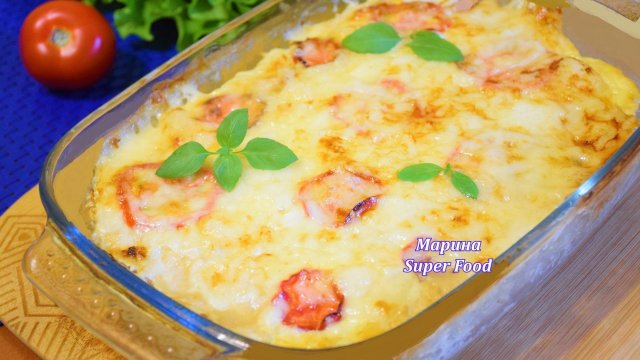 Из кабачков готовлю вкусный ужин: Нежную запеканку с курицей под сырной корочкой