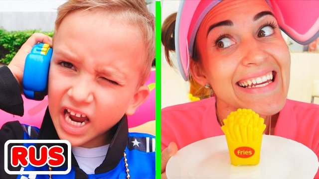 Влад и Ники играют в автокафе! Истории для детей!
