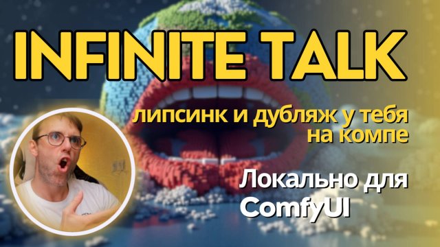 InfiniteTalk. Бесплатная локальная нейронка для дубляжа и липсинка на русском в ComfyUI + Workflow