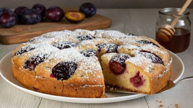 Нежный Пирог СО СЛИВАМИ тает во рту и готовить легко! 🥧