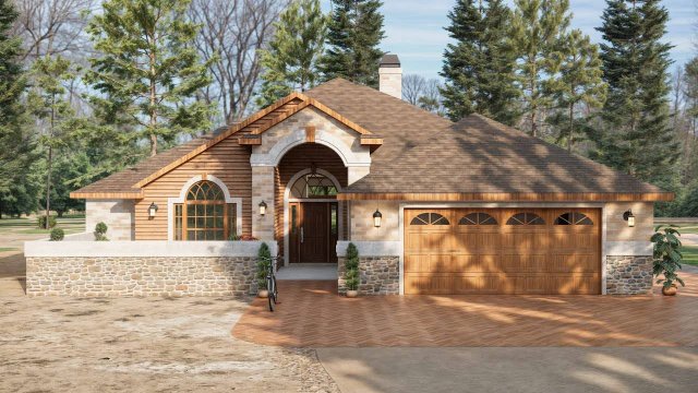 🏡 Современный коттедж 15×15 м | 3 спальни, гараж и умный дизайн