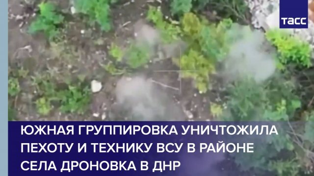 Южная группировка уничтожила пехоту и технику ВСУ в районе села Дроновка в ДНР