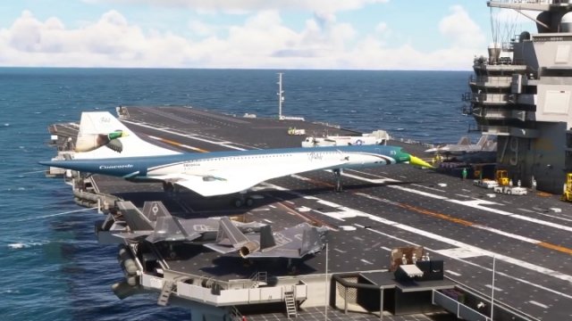 Взлёт сверхзвукового «Конкорда» с авианосца
