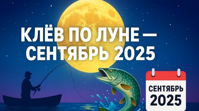 Прогноз клева рыбы на СЕНТЯБРЬ 2025 года. Лунный календарь рыбака. Календарь рыбака на СЕНТЯБРЬ