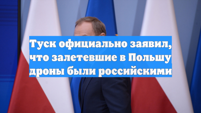 Туск официально заявил, что залетевшие в Польшу дроны были российскими