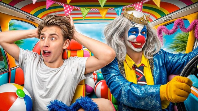 24 Часа в МАШИНЕ КЛОУНА А4 !
