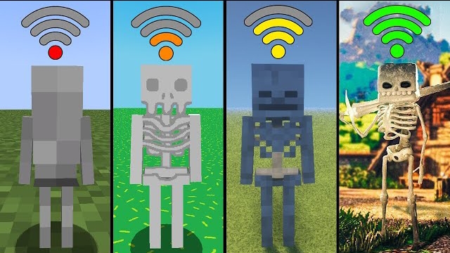 Скелет с разными Wi-Fi в Майнкрафте #minecraft #мем