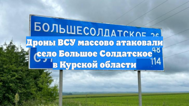 Дроны ВСУ массово атаковали село Большое Солдатское в Курской области