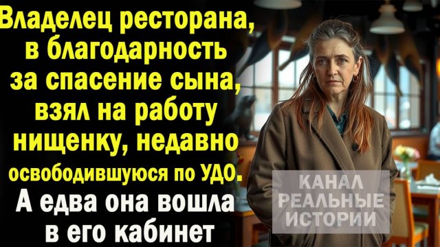 Владелец ресторана взял на работу нищенку, а едва она вошла в его кабинет