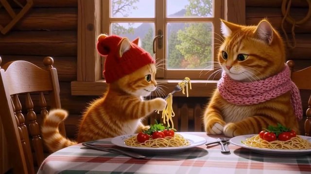 Как котик маме помогал