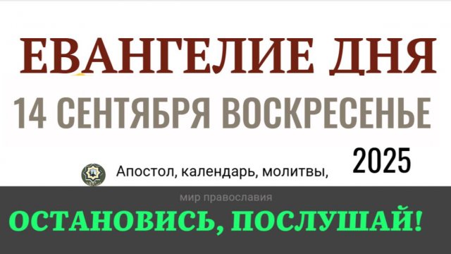 14 сентября воскресенье Евангелие дня 2025 с толкованием #евангелие