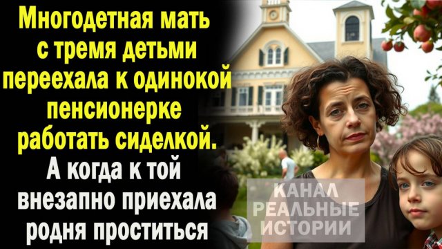 многодетная мать с тремя детьми переехала к пенсионерке работать сиделкой. А когда приехала родня