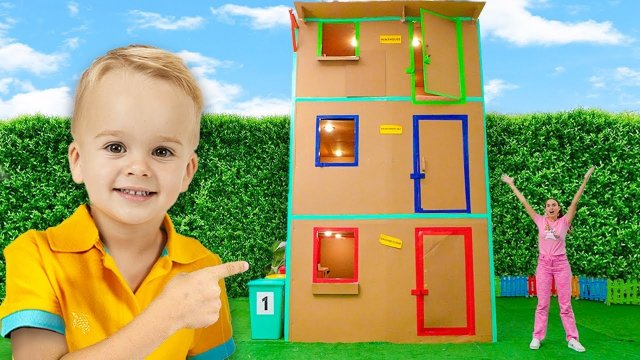 Гигантский картонный дом и другие веселые приключения для детей с Крисом! Видео от Влада и Ники!
