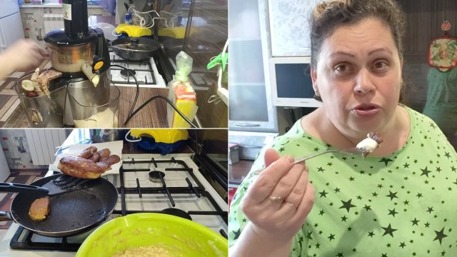 Нашли применение яблокам. Сок не получился. Оладьи яблочные.