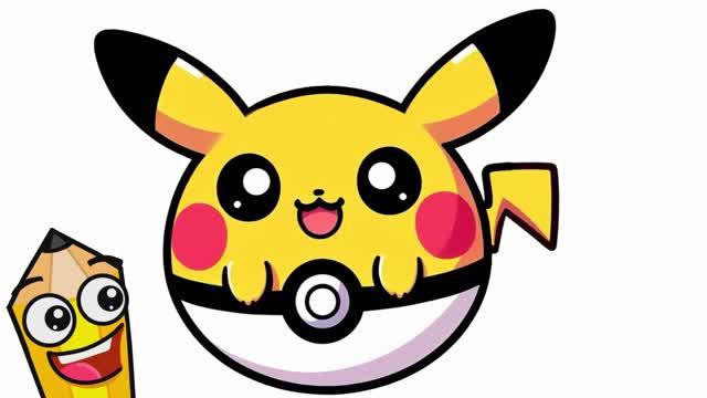 КАК НАРИСОВАТЬ МИЛОГО желтого ПИКАЧУ ЛЕГКО И ПРОСТО ШАГ ЗА ШАГОМ⚡❤️