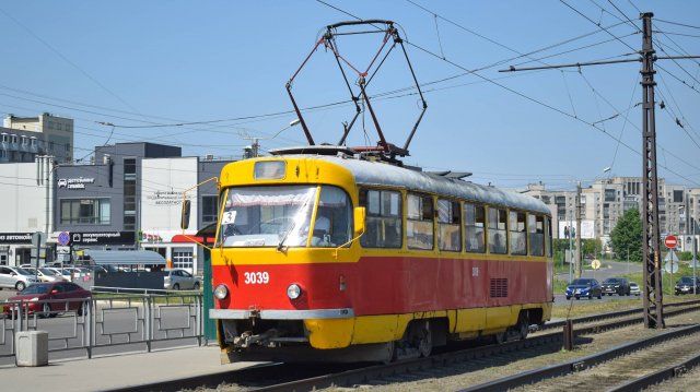 Трамвай Tatra T3SU-3039. Покатушки по Барнаулу. / Tatra T3SU tram ride.