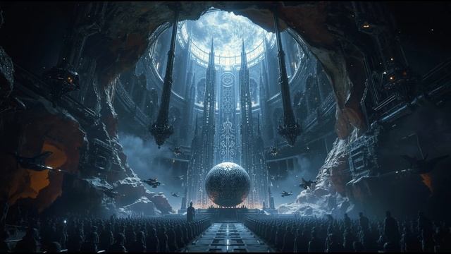 Nebula Cathedral Moon 🌌 2-Hour Sacred AI Ambience | Inverted City & Slumbering Orb | Sci-Fi Choir