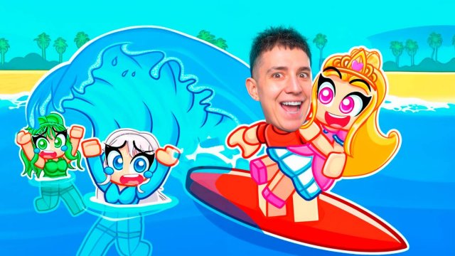 ЭКСТРЕМАЛЬНО СПАСАЮ ПРИНЦЕССУ НА СЕРФИНГЕ! В РОБЛОКС! ТРАЧУ РОБУКСЫ!
