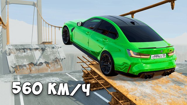 ВПЕРВЫЕ ПРОБУЮ ПЕРЕЛЕТЕТЬ ОГРОМНЫЙ РАЗРУШЕННЫЙ МОСТ НА МАКСИМАЛЬНОЙ СКОРОСТИ В BEAM NG DRIVE