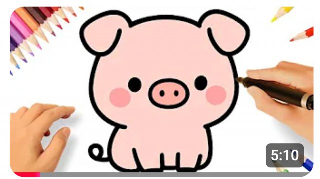 КАК НАРИСОВАТЬ КАВАИЙНУЮ СВИНЬЮ ЛЕГКО ДЛЯ НАЧИНАЮЩИХ 🐷