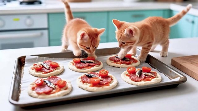 Котики и пицца
