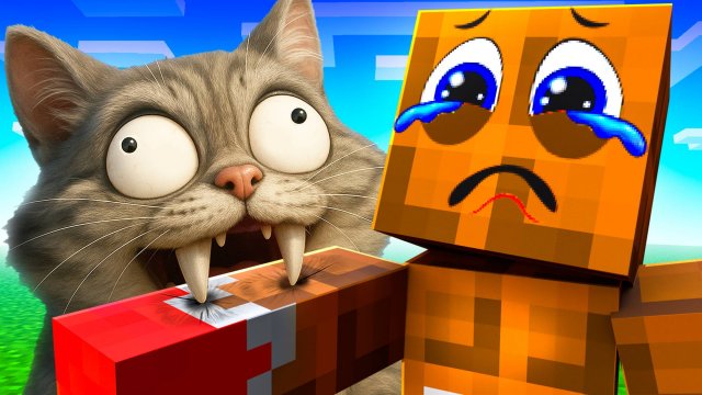 БЕШЕНЫЙ КОТ УКУСИЛ МОЕГО ДРУГА В МАЙНКРАФТ! 😱