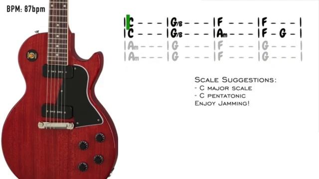 Jupiter Pop Rock Guitar Backing Track in C