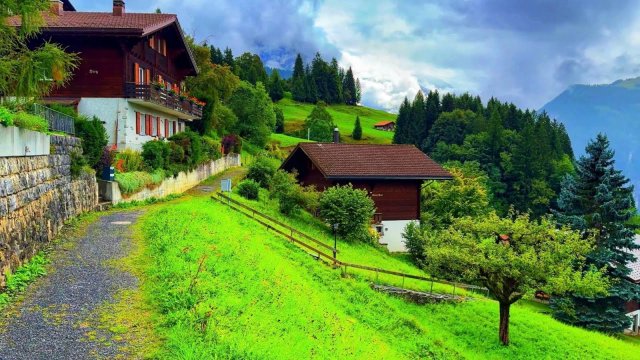 Райская природа Швейцарии — дождливое утро в самых красивых швейцарских деревнях | #шариклайф