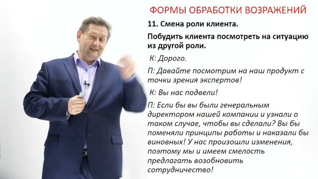 19. Бумеранг, подмена возражения, смена роли, провокация. "Дорого", "Не интересно", "Вы подвели нас"