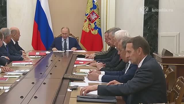 Владимир Путин провёл совещание с постоянными членами Совета Безопасности, Кремль, 22 сентября 2025