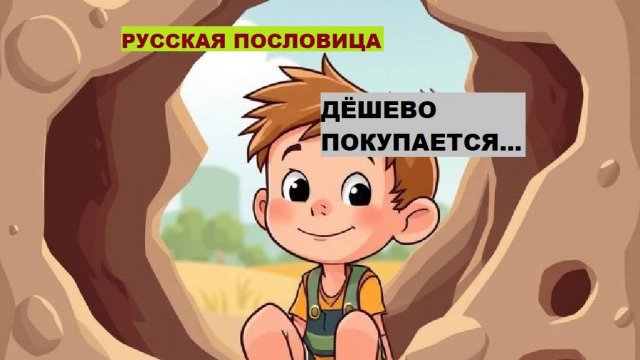 Русская пословица. ДЁШЕВО ПОКУПАЕТСЯ...