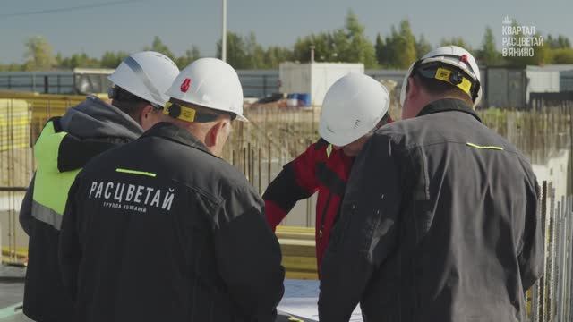Процесс строительства второй очереди в Квартале "Расцветай в Янино"