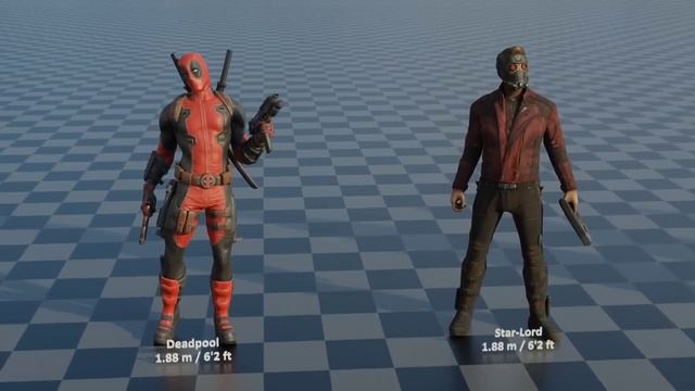MARVEL Size Comparison _ 3d Animation Comparison (60 fps)