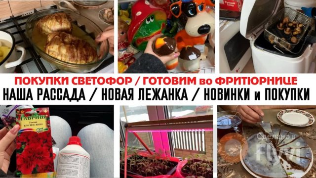 ПОКУПКИ СВЕТОФОР 🚦 ГОТОВИМ во ФРИТЮРНИЦЕ 😍 НАША РАССАДА 🌱 НОВАЯ ЛЕЖАНКА 🔥 НОВИНКИ и ПОКУПКИ