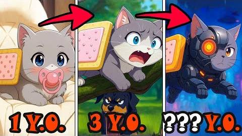 От котёнка до легенды! Эволюция Gattatino Nyanino в аниме-стиле!