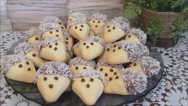 Песочное печенье ЁЖИКИ. Дети в восторге. Песочное тесто для печенья. Выпечка и кулинария