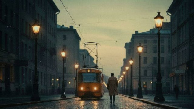 Андрей Мягков «Нас в набитых трамваях болтает» (музыка А. Петрова, слова Е. Евтушенко)