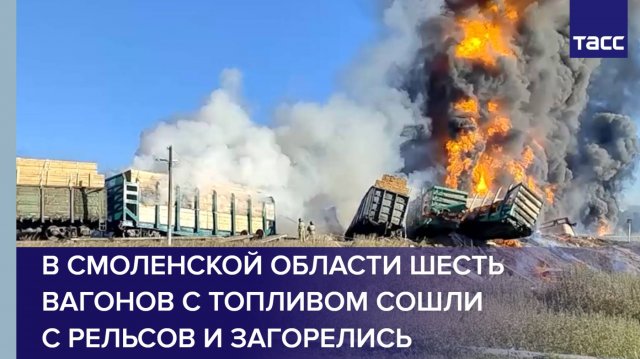 В Смоленской области шесть вагонов с топливом сошли с рельсов и загорелись