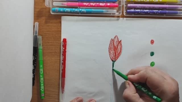 для детей рисовать просто Нежный тюльпан