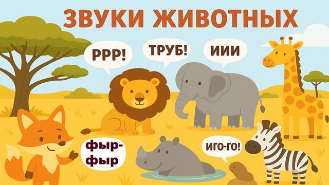 Звуки животных в саванне 🌴🦁 Для детей