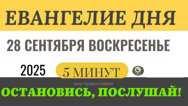 28 сентября воскресенье Евангелие дня 2025 с толкованием #евангелие (5 минут)