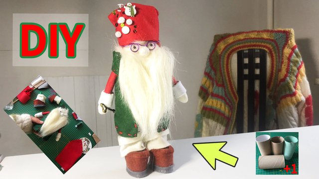 Рождественский Гном из втулок, DIY🎄новогодний декор интерьера, мастер-класс 🎄