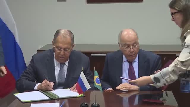 Церемония подписания Соглашения между Россией и Бразилией, Нью-Йорк, 26 сентября 2025 года
