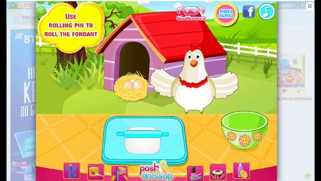 мультик игра курочка приготовить кексы мультики для детей