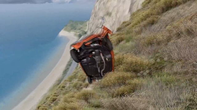 КРУТЫЕ ПАДЕНИЕ С ОБРЫВА, в игре BeamNG DRIVE