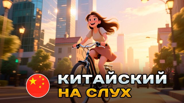 Простой рассказ на Китайском (HSK2-HSK3): Девушка и велосипед | Китайский на слух для начинающих 🎧