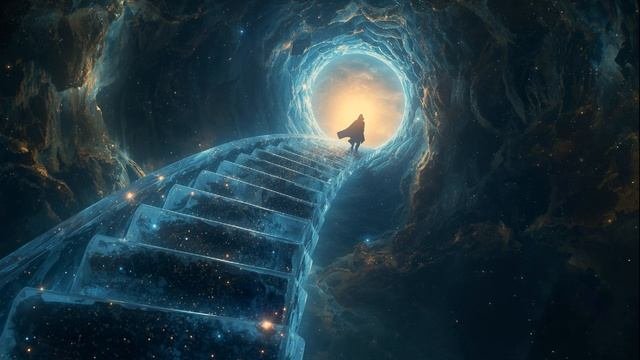 Infinite Crystal Staircase to Void 🌌 2-Hour Dream Ambience ｜ Planets in Steps ｜ Galactic Ascent
