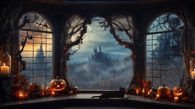 Мистическая Хэллоуинская Атмосфера у Замка с Волшебной Музыкой 🎃