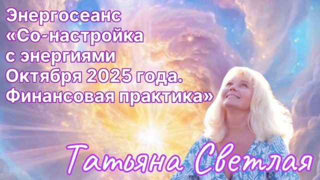 Татьяна Светлая. «Энергосеанс  Со-настройка с энергиями Октября 2025 года. Финансовая практика»